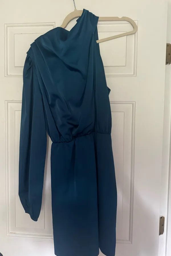 Blue one sleeve mini dress Size M - Image 3