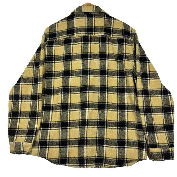 WeSC Overshirt Yellow Black Oden OG Plaid Flannel Mens S Womens M‎ Street Grunge - Image 3