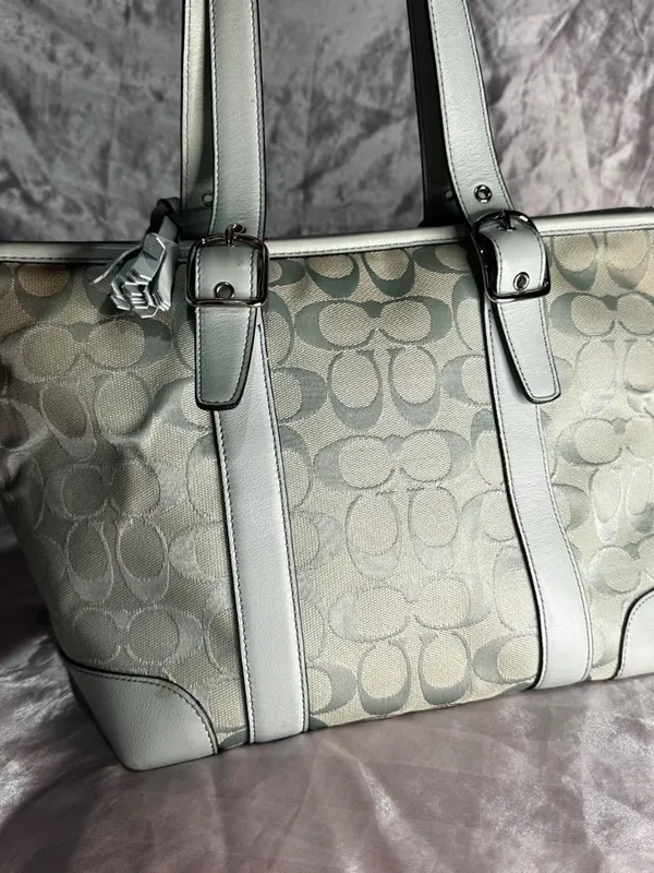 Vintage Y2K Coach Signature Mint Hampton Buckle Tote Bag 6042 - Image 2