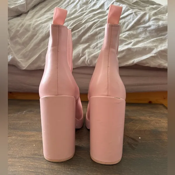 Steve Madden Pink Leather Triple platform Boots - Image 8