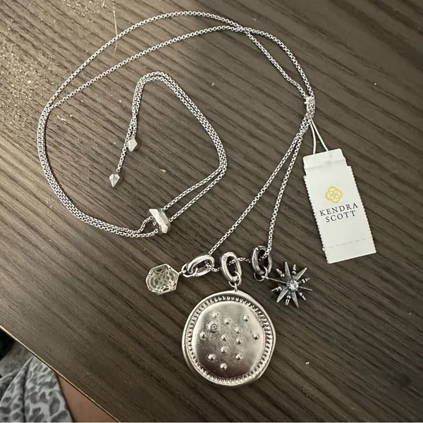 NWT Kendra Scott Sagittarius Charm Rhodium Charm Necklace - Image 2