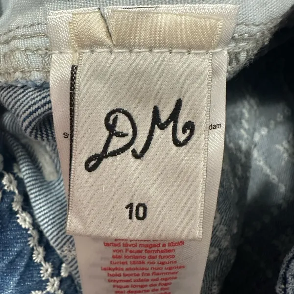 Damson Madder Drew Embroidered Cargo Jeans Womens 10 Straight Leg‎ Medium Wash - Image 7
