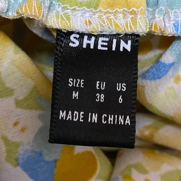 Shein Yellow Floral Tiered Cottage Peasant Pull On A Line Maxi Skirt Size 6 - Image 4