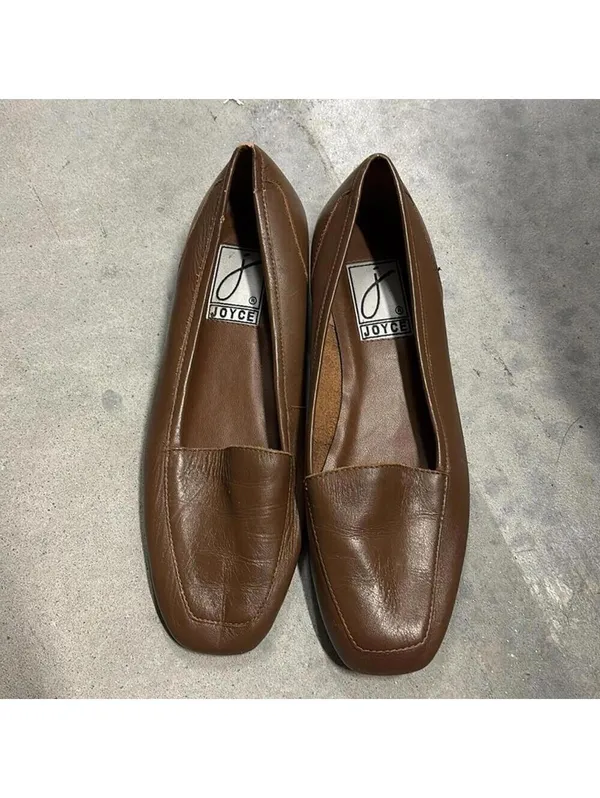 Vintage Joyce Brown Square Toe Flats Driving Shoes Academia classic minimal - Image 3