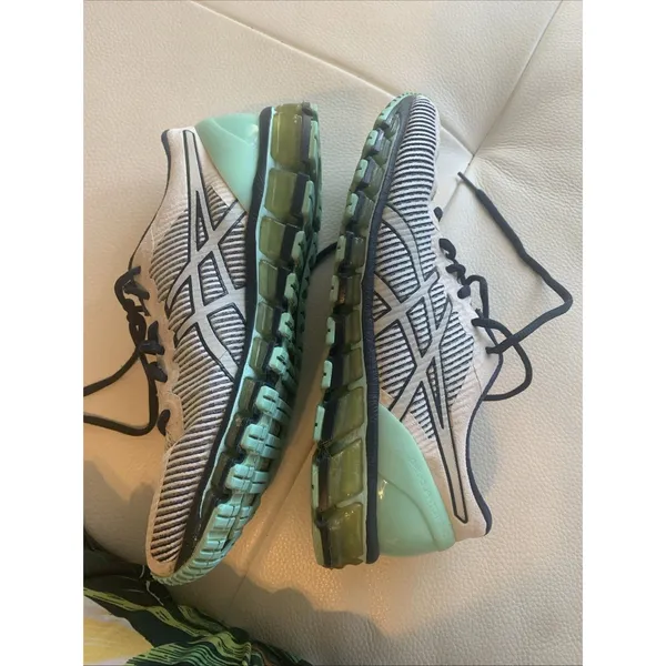 Asics Gel-Quantum 360 White Teal Blue Running Shoes T6G6N - Women's Size 9 - Image 3