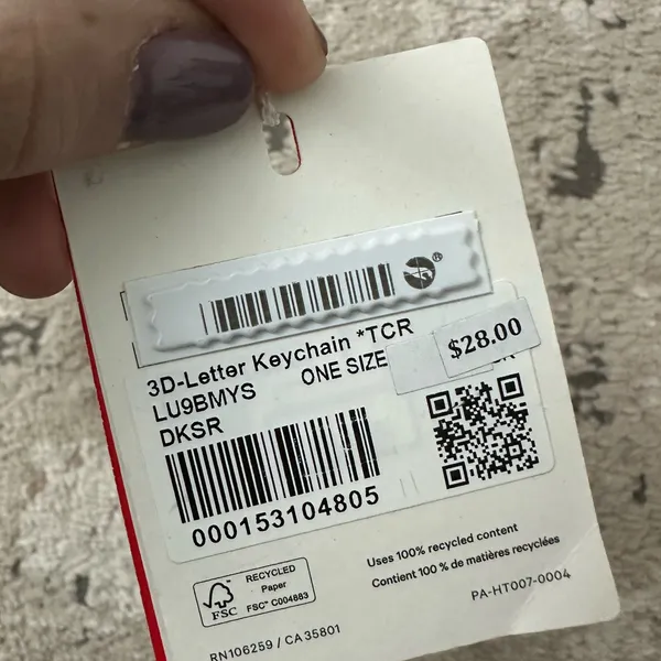 Lululemon Canada Olympics Letter Keychain Brand New - Image 4