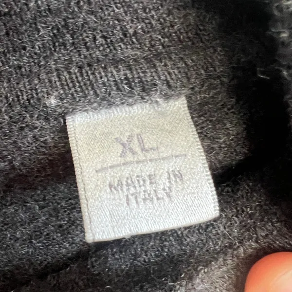Nordstrom Gray Wool Sweater Collared‎ Made in Italy Minimalist Classic Luxury Small - Image 4