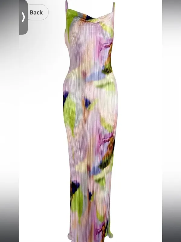 Amazon Multicolor Watercolor Maxi Dress in Purple and Green - Image 3