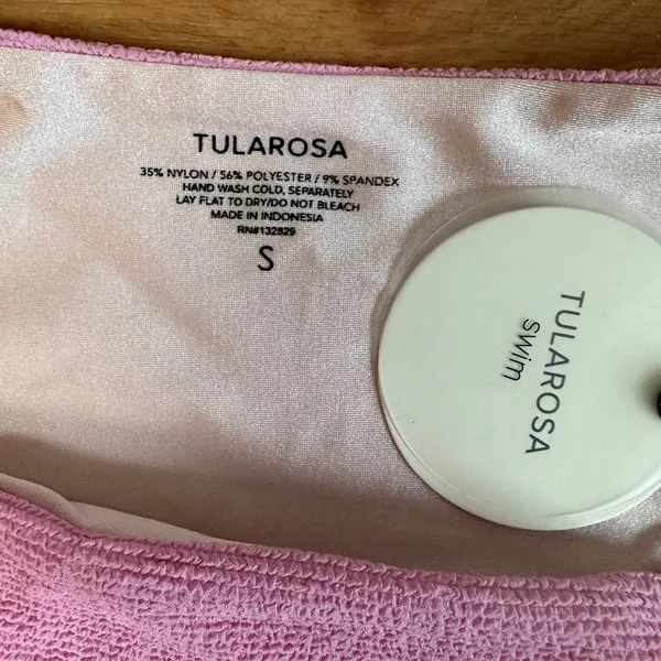 Tularosa Pastel Pink Bikini Bottom SMALL Cheeky Textured Smocked Revolve $78 NEW - Image 7