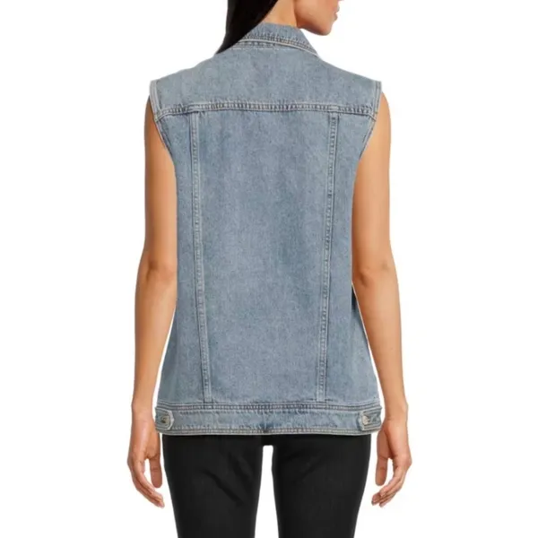 NWT Amanda Uprichard Greyson Denim Vest Rhinestone Button Sleeveless XS $180‎ - Image 3