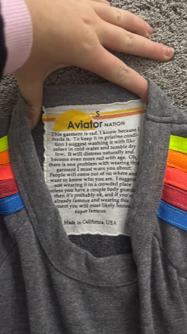 Aviator Nation Sweatshirt Cropped Neon - Image 2