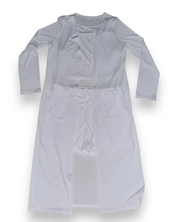 3 Piece Duster Cardigan, Shorts And Cropped Tank Top Set - Image 5