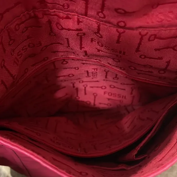 Fossil Long Live Vintage Leather Shoulder Bag SHB5054 Pink Pebbled Leather - Image 8