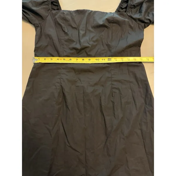 Pomander Place Tuckernuck Square Neck Chloe Mini Dress Black Puff Sleeve Sz XL - Image 7
