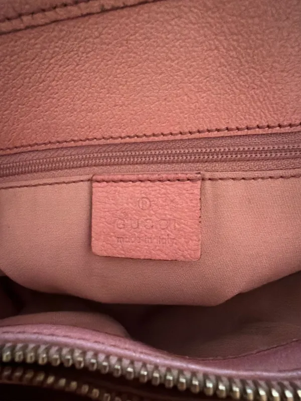 Gucci Vintage GG Canvas Tote Bag 120837 Pink Leather Gold Hardware Entrupy Auth - Image 8