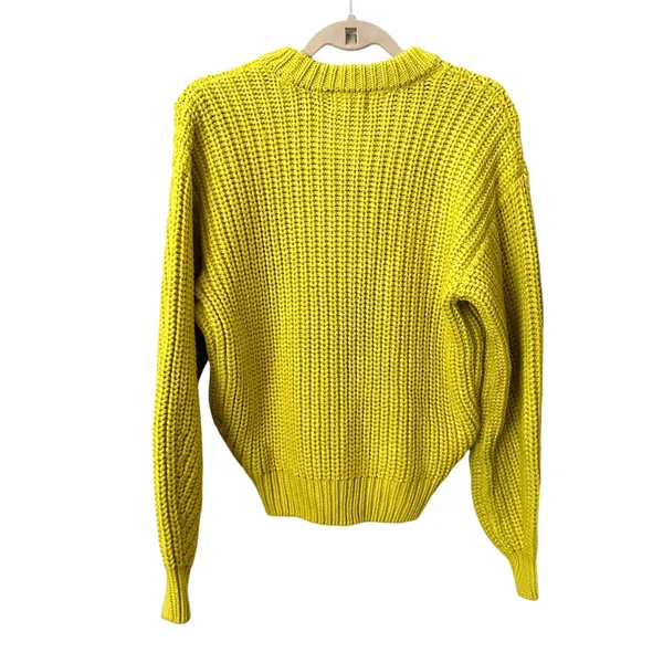SHOW ME YOUR MUMU Bailey‎ Chunky Sweater Lime Sz Small - Image 4