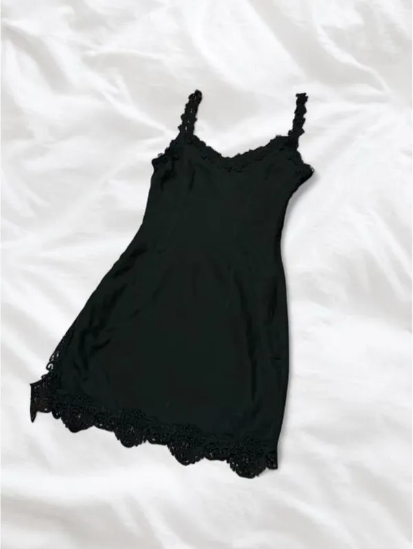 Superdown Black Lace Trim Mini Dress Size XS NWT - Image 3