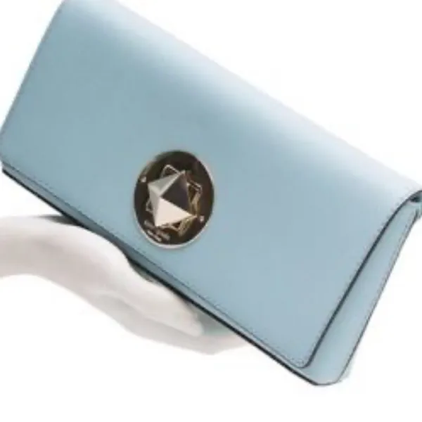 Kate Spade Mint Green Leather Square Clutch Handbag Purse Silver Hardware - Image 2