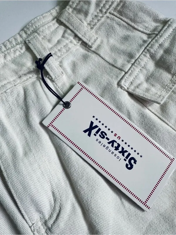 Los Angeles Sixty-Six Y2K Cargo Denim Shorts Utility Pocket Buckle Detail NWT - Image 3