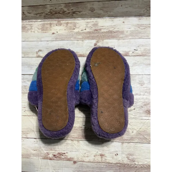 UGG Fluff Yeah Purple Stripe Slide Slippers Youth Size 4 EU 36 Women's 5.5 Plush - Image 8