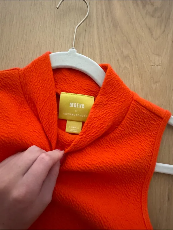 Anthropologie Maeve Sleeveless Mock Neck Top in Orange - Image 3