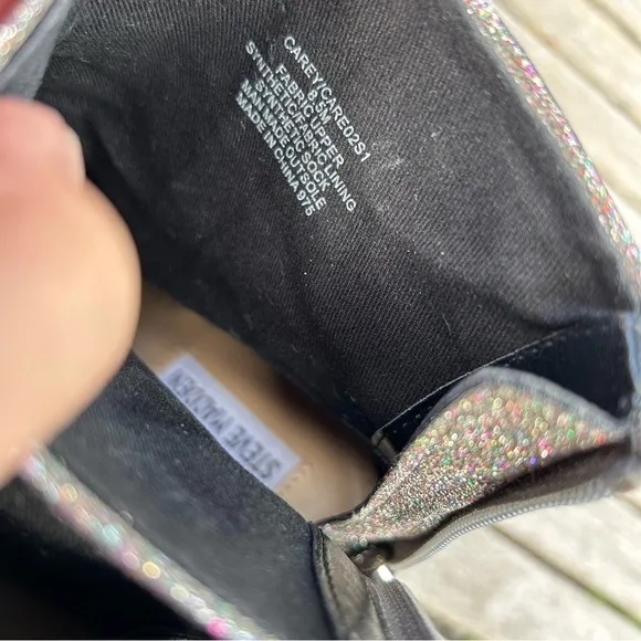 Steve‎ Madden Carey Silver rainbow Glitter Ankle-High boots size 8.5 - Image 9