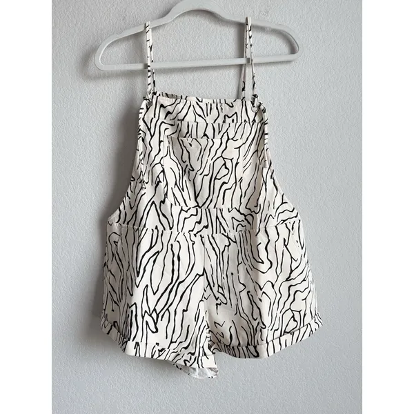 Princess Polly‎ Zebra Print Short Overalls Cream Sz 4 Utopia Romper Festival NEW - Image 6