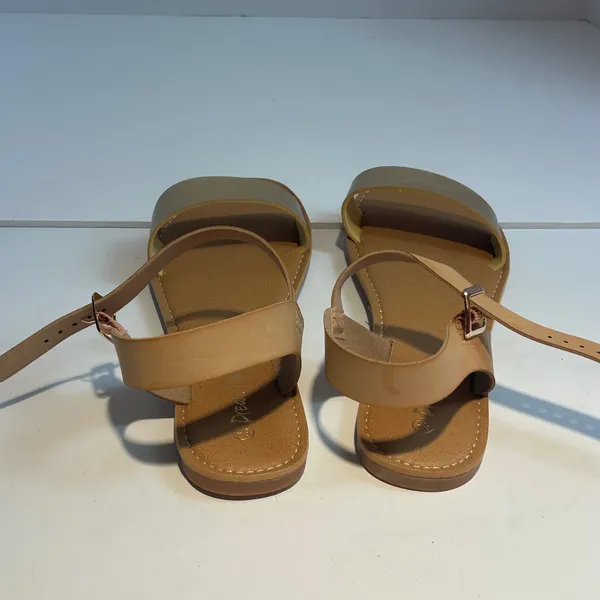 Dream Pairs Hoboo‎ Gold Nude Flat Ankle Strap Sandals 8.5 Metallic Minimalist - Image 8