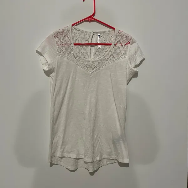 Kuhl Women’s Small Crochet Short Sleeve White Shirt - Image 3