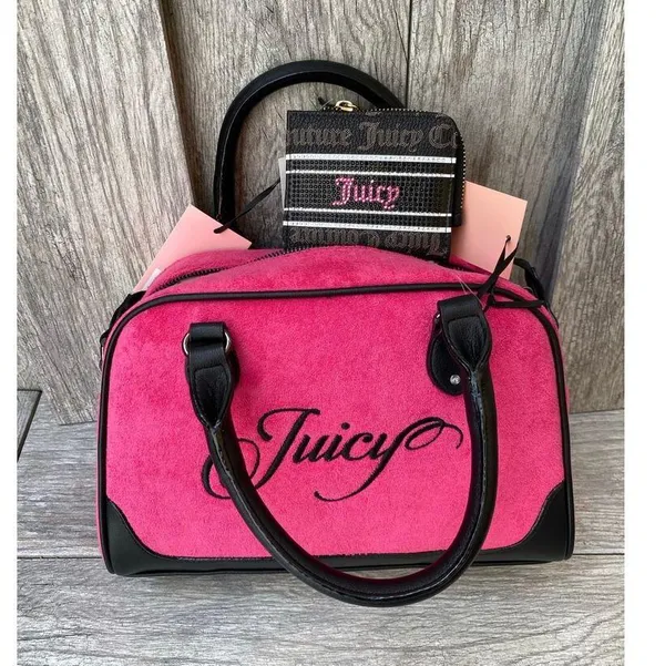 Juicy Couture | Pink Bowler Satchel Bag & Black Card Wallet Set - Image 2