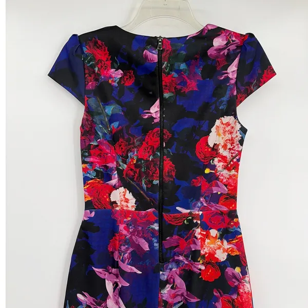 Betsey Johnson Floral Sheath Dress Sz 2 Dark Romantic Preppy Corpcore Garden - Image 8