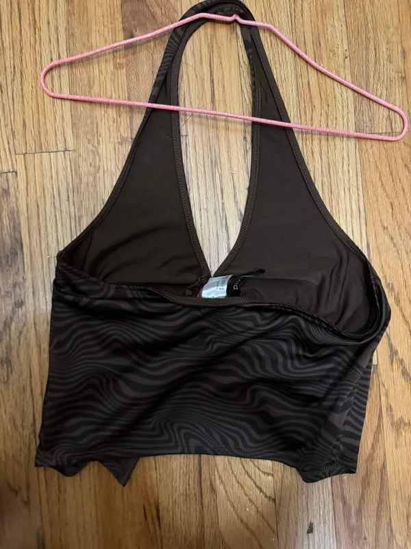 H&M O-Ring Brown Halter Top - Image 3