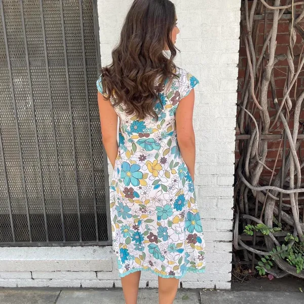Boden Y2k Boho chic floral midi dress sz M - Image 4