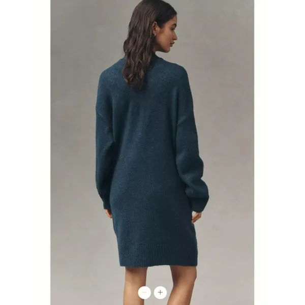 By Anthropologie Long-Sleeve Embellished Sweater Mini Dress - Image 3