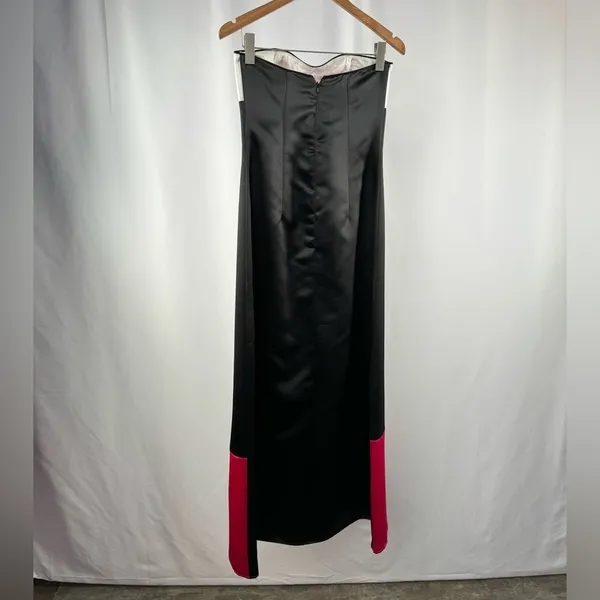 Vintage Jessica McClintock for Gunne‎ Sax Strapless Gown in Black Red Size 2 - Image 4