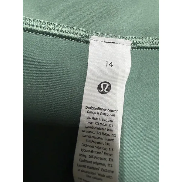 Lululemon Wunder Train‎ Ribbed High-Rise Legging 25" Grey Eucalyptus Size 14 - Image 9