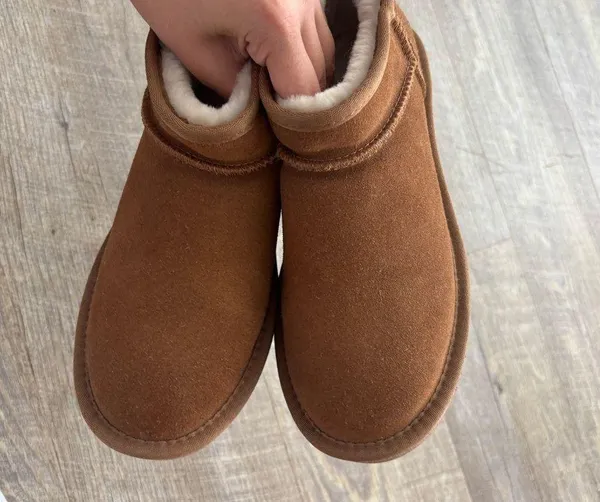 Dream Paris FuzzyClassic Mini Boot Splash-Proof Slip-On Suede Snow Boots - Image 5