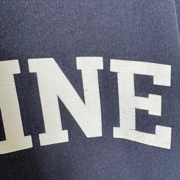 Vintage 1990s MV Sport Pro-Weave Maine Navy Crewneck Sweatshirt Medium - Image 5