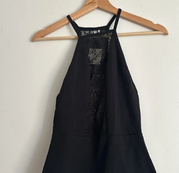 Black Urban Outfitters Bodysuit Lace in the front and back - Image 2
