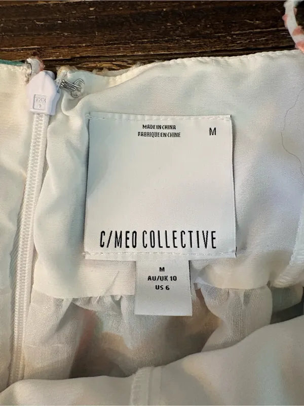 C/MEO Collective Set Up Dress Womens 6 Multi Burnout Leaf Tiered Excellent - Image 6