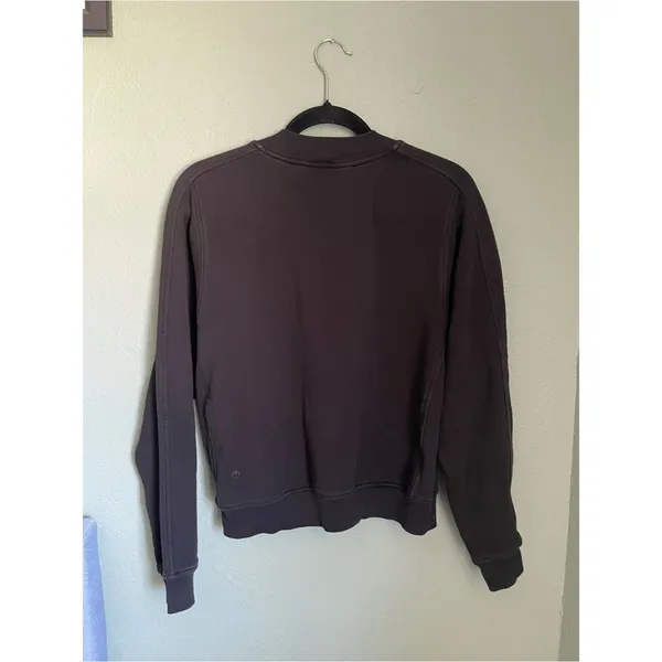 Lululemon Mock Neck Sweatshirt Zipper Side Pocket Size 4 Black - Image 6