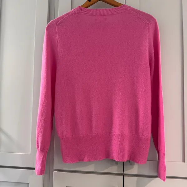 J.Crew Cashmere Crewneck Sweater Pink Classic Fit Women's Medium Soft Knit - Image 2