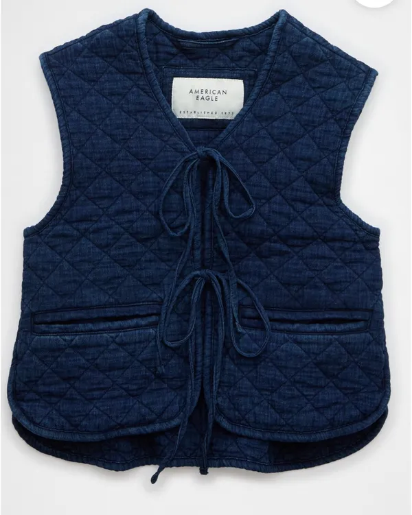 American Eagle Tie Front Quilted Vest - Image 2