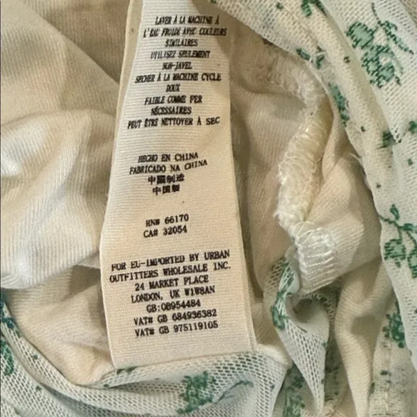 Free People Floral Deep V-Neck Blouse - White and green - Image 7