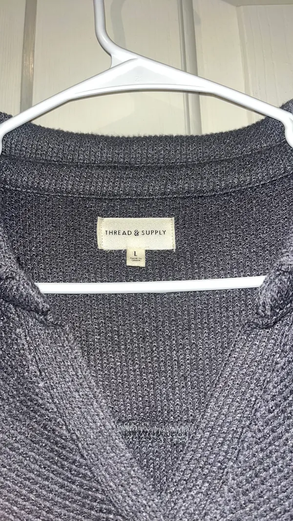 Thread and Supply Gray V neck sweater - Image 2