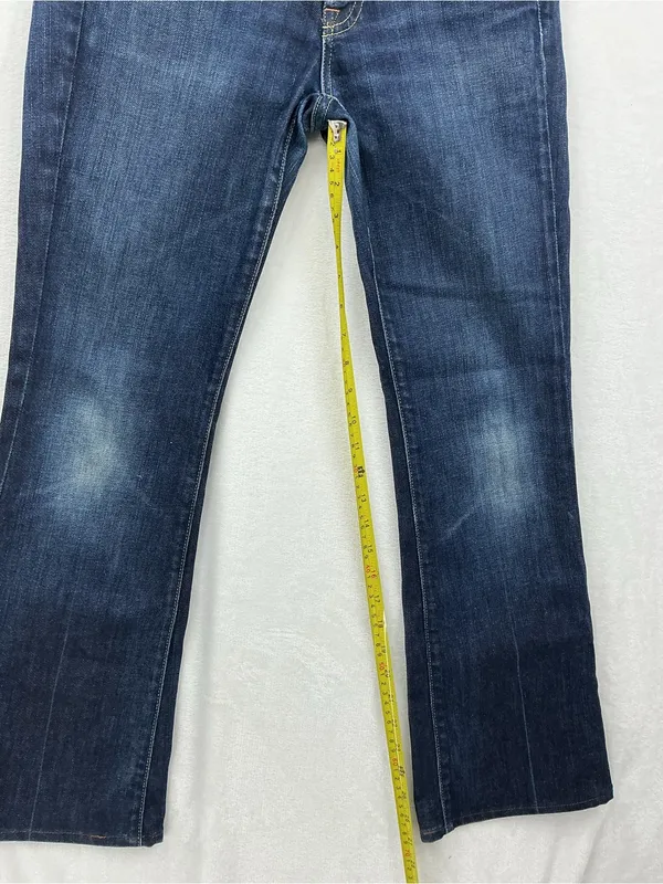 7 For All Mankind Women's Dark Blue Flare Jeans 999 - Image 4