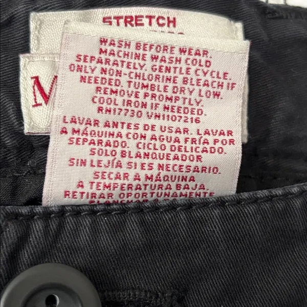 Merona Men's Black Chino Pants 33x32 Slim Straight Stretch Cotton Casual Work - Image 5