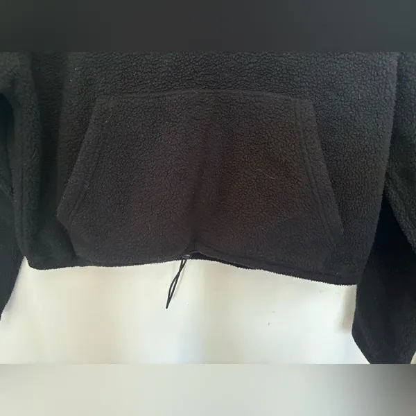 American Eagle Quarter Zip Fleece Pullover Small Black - Image 6