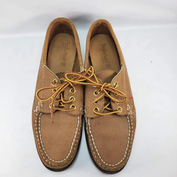 Timberland Boat Shoes Women 8 Brown Suede Moccasin Made in USA 87010 Vintage - Image 2