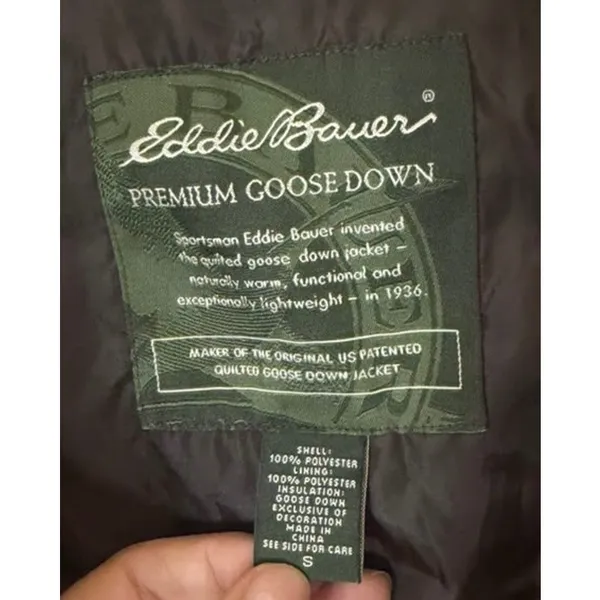 Eddie Bauer Premium Goose Down Feather Puffer in Chocolate Brown sz. S - Image 3